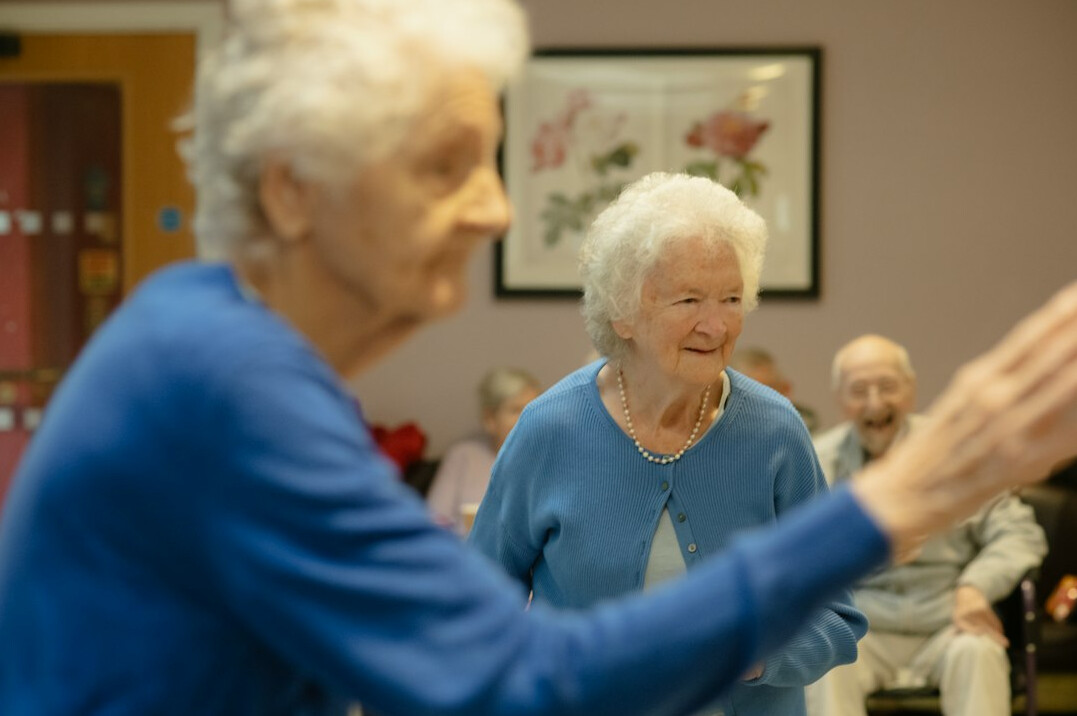 senior using exercise equipment