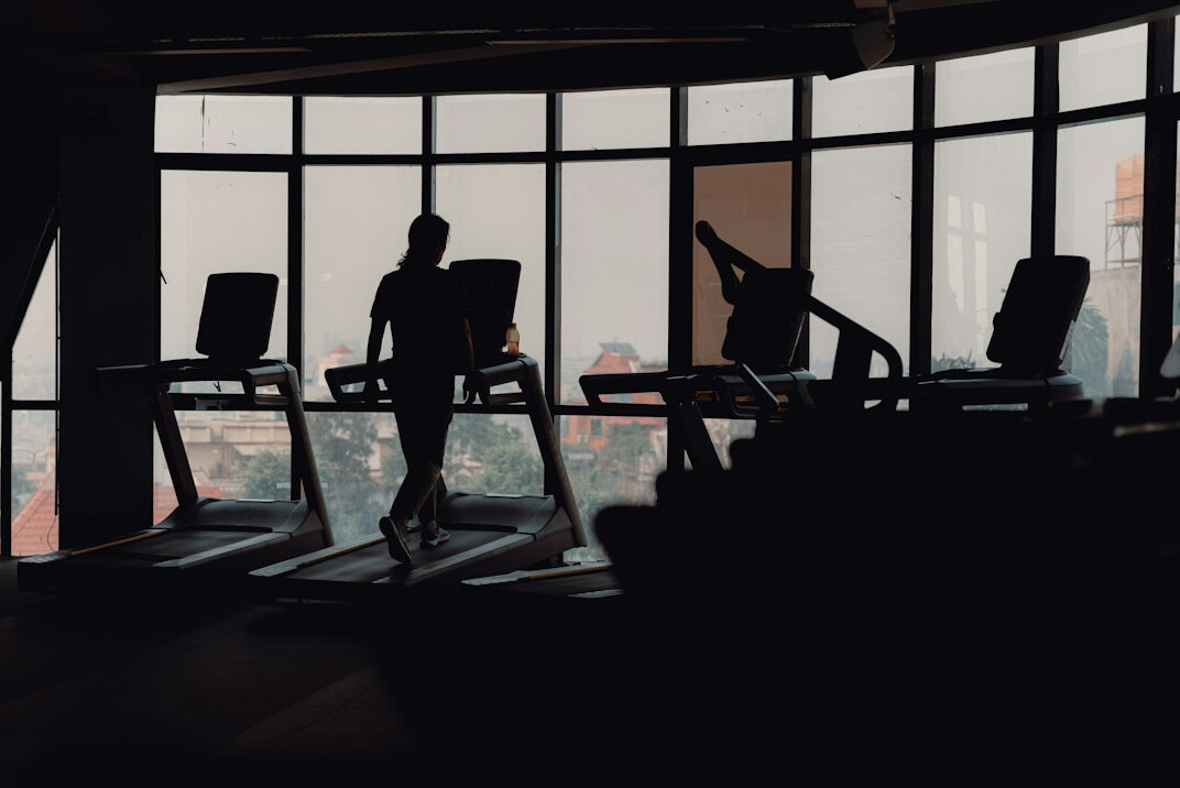 elderly people in fitness center