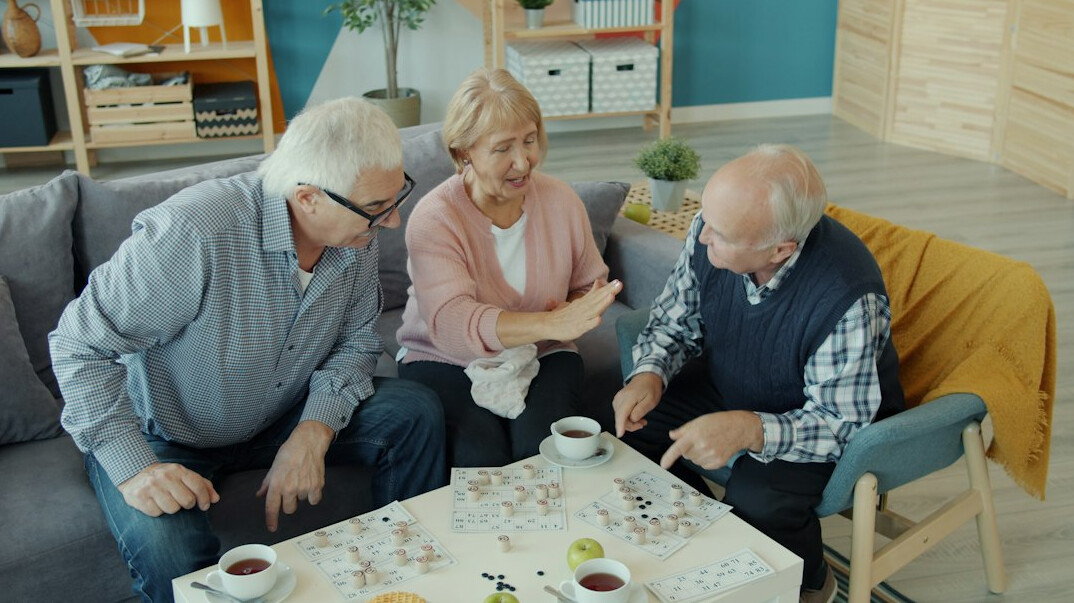 elderly group discussion